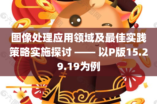 图像处理应用领域及最佳实践策略实施探讨 —— 以P版15.29.19为例