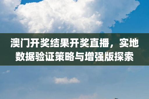 澳门开奖结果开奖直播，实地数据验证策略与增强版探索