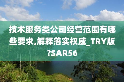 技术服务类公司经营范围有哪些要求,解释落实权威_TRY版?SAR56