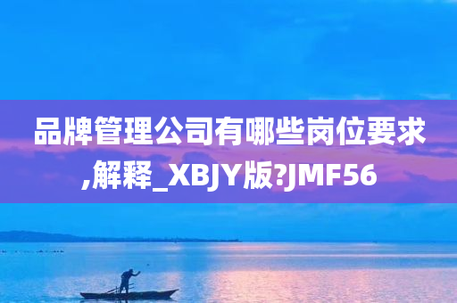 品牌管理公司有哪些岗位要求,解释_XBJY版?JMF56