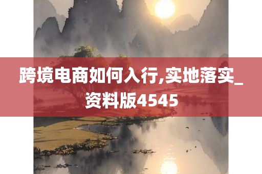 跨境电商如何入行,实地落实_资料版4545