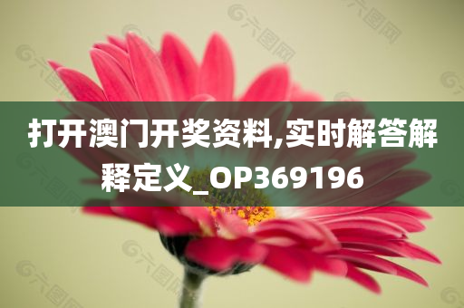 打开澳门开奖资料,实时解答解释定义_OP369196