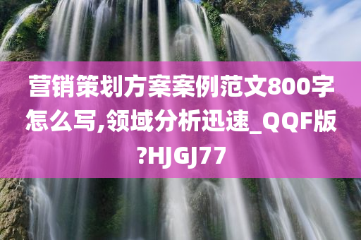 营销策划方案案例范文800字怎么写,领域分析迅速_QQF版?HJGJ77