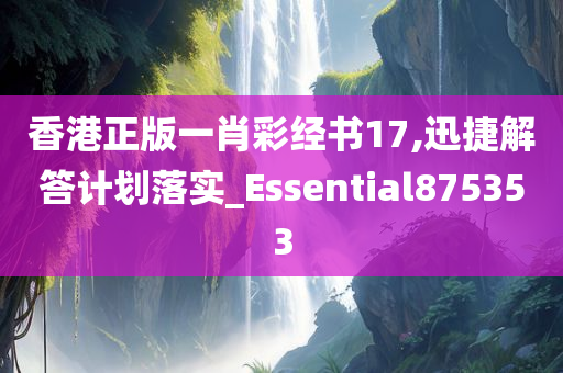 香港正版一肖彩经书17,迅捷解答计划落实_Essential875353