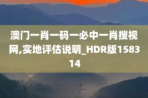 澳门一肖一码一必中一肖搜视网,实地评估说明_HDR版158314