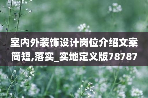 室内外装饰设计岗位介绍文案简短,落实_实地定义版78787