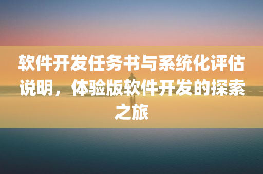 软件开发任务书与系统化评估说明，体验版软件开发的探索之旅