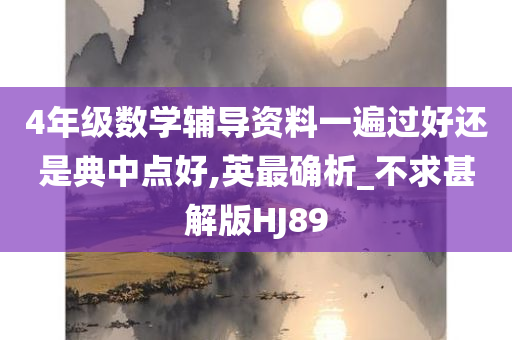 4年级数学辅导资料一遍过好还是典中点好,英最确析_不求甚解版HJ89