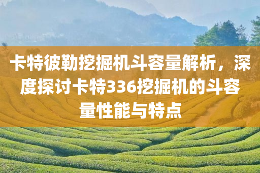 卡特彼勒挖掘机斗容量解析，深度探讨卡特336挖掘机的斗容量性能与特点