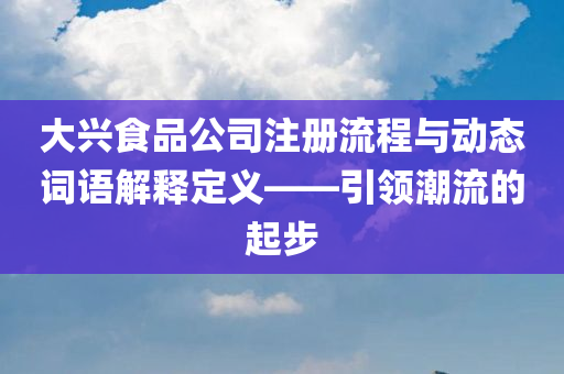 大兴食品公司注册流程与动态词语解释定义——引领潮流的起步