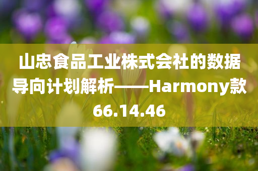 山忠食品工业株式会社的数据导向计划解析——Harmony款66.14.46