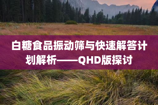 白糖食品振动筛与快速解答计划解析——QHD版探讨