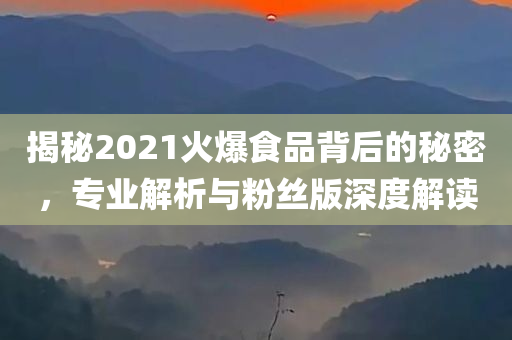 揭秘2021火爆食品背后的秘密，专业解析与粉丝版深度解读