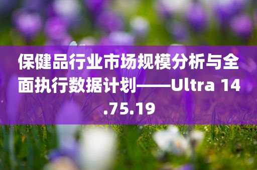 保健品行业市场规模分析与全面执行数据计划——Ultra 14.75.19