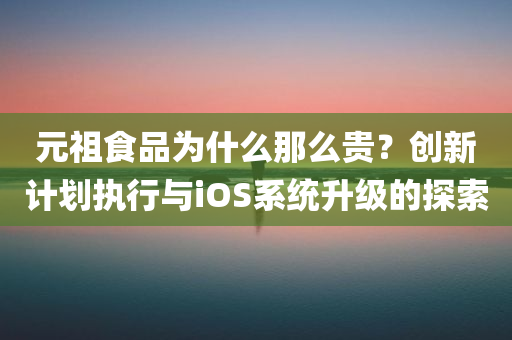 元祖食品为什么那么贵？创新计划执行与iOS系统升级的探索