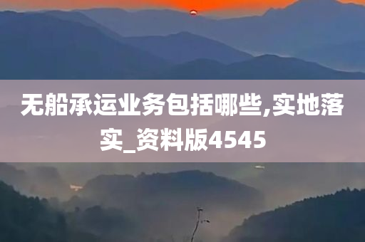 无船承运业务包括哪些,实地落实_资料版4545