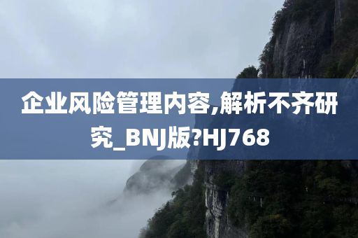 企业风险管理内容,解析不齐研究_BNJ版?HJ768