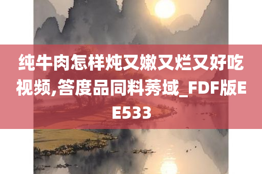 纯牛肉怎样炖又嫩又烂又好吃视频,答度品同料莠域_FDF版EE533