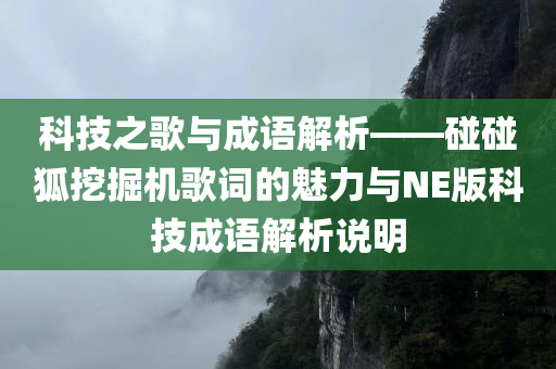 科技之歌与成语解析——碰碰狐挖掘机歌词的魅力与NE版科技成语解析说明