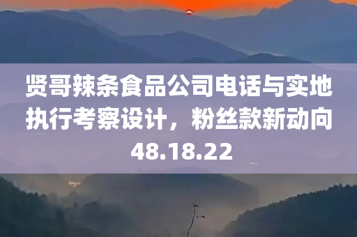 贤哥辣条食品公司电话与实地执行考察设计，粉丝款新动向 48.18.22